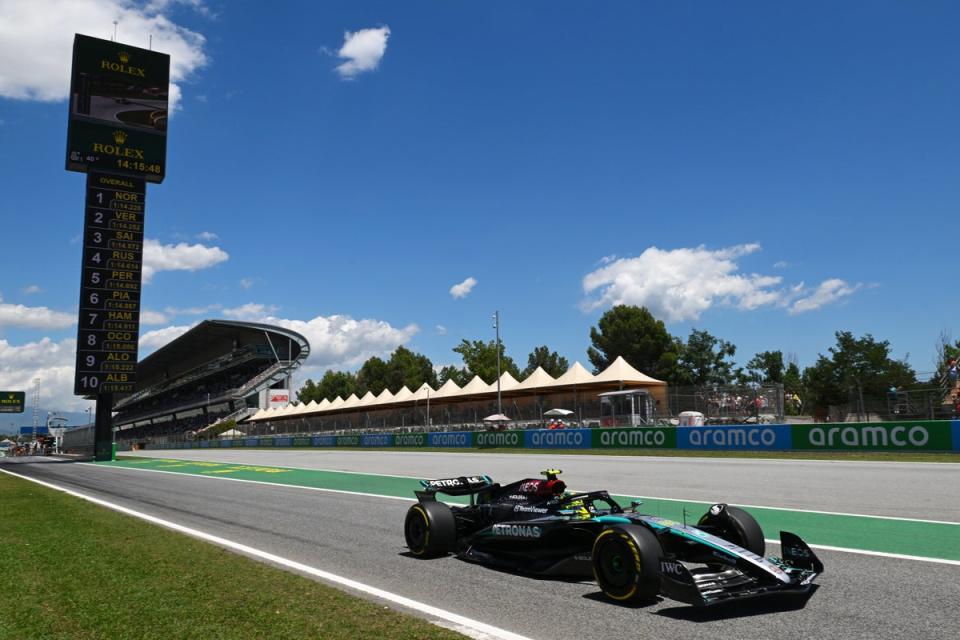 Lewis Hamilton did his talking on the track as he went fastest in Friday practice in Barcelona (Getty Images)