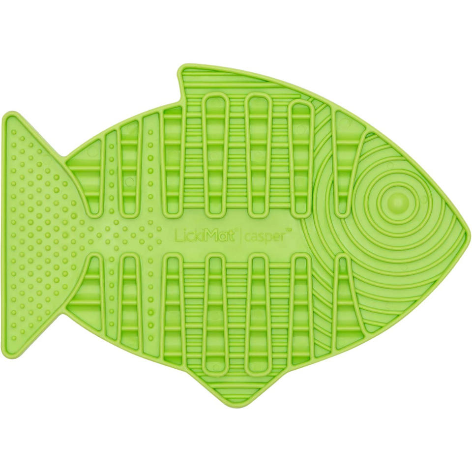 lickimat fish slow feeder, cat food puzzles