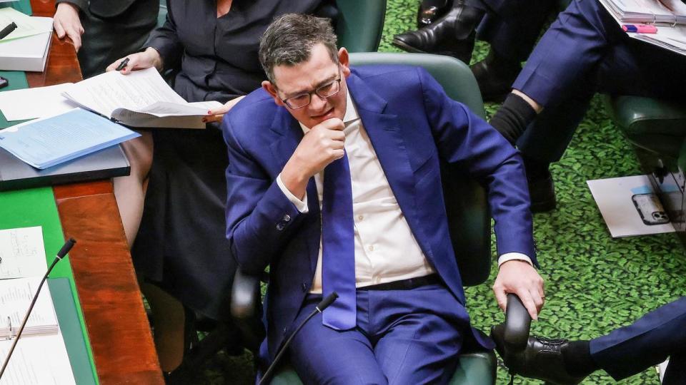 MELBOURNE, AUSTRALIA- NewsWire Photos MAY 23, 2023: The Premier Daniel Andrews before Treasurer Tim Pallas hands down the state budget in Parliament House. Picture: NCA NewsWire / Ian Currie