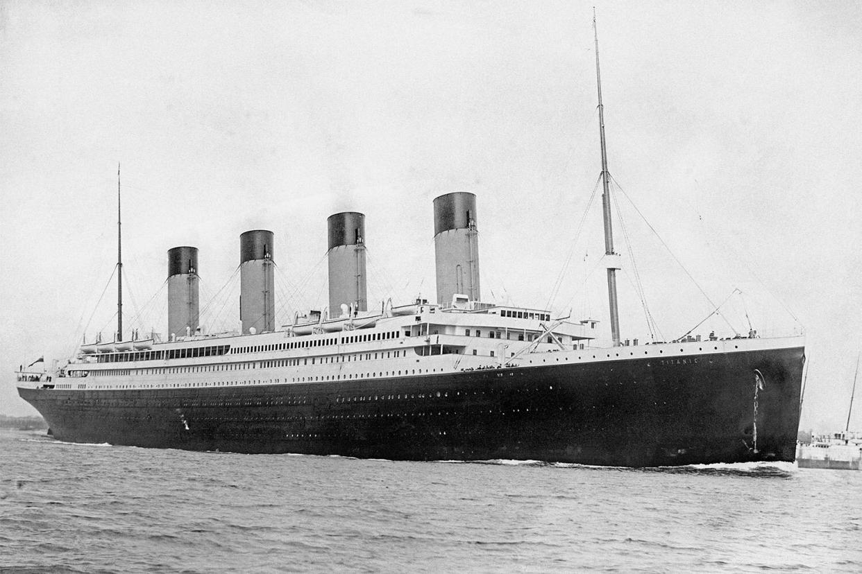 RMS Titantic departing Southampton on April 10, 1912