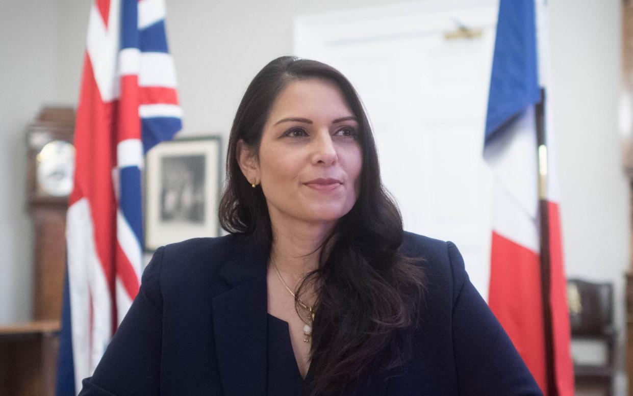 Home Secretary Priti Patel at the Home Office in central London, where she signed a new agreement with her French counterpart Gerald Darmanin aimed at curbing the number of migrants crossing the English Channel in small boats. PA Photo. Picture date: Saturday November 28, 2020. They agreed to double the number of French police patrolling a 150km stretch of coastline targeted by people-smuggling networks.  - Stefan Rousseau/PA Wire