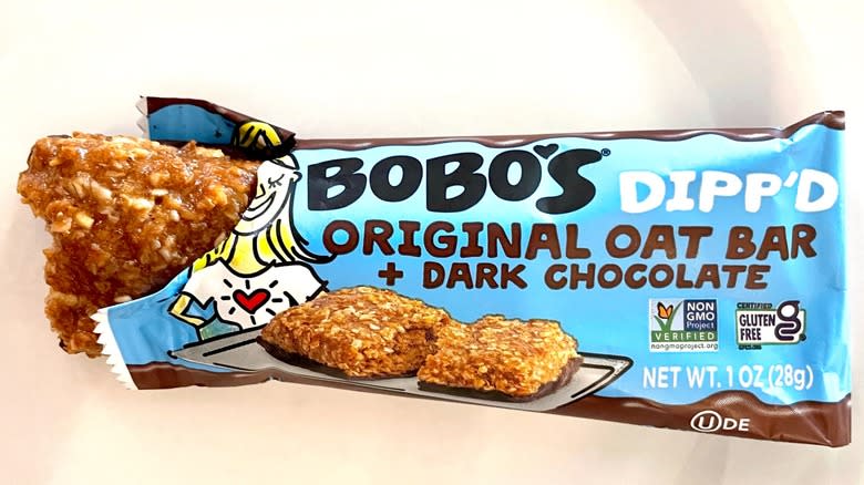 Bobo's Dipp'd original with dark chocolate