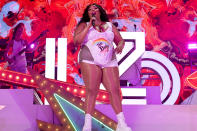 <p>Lizzo performs live from Miami Beach at the Platinum Studio for American Express UNSTAGED Final 2021 on Dec. 4.</p>