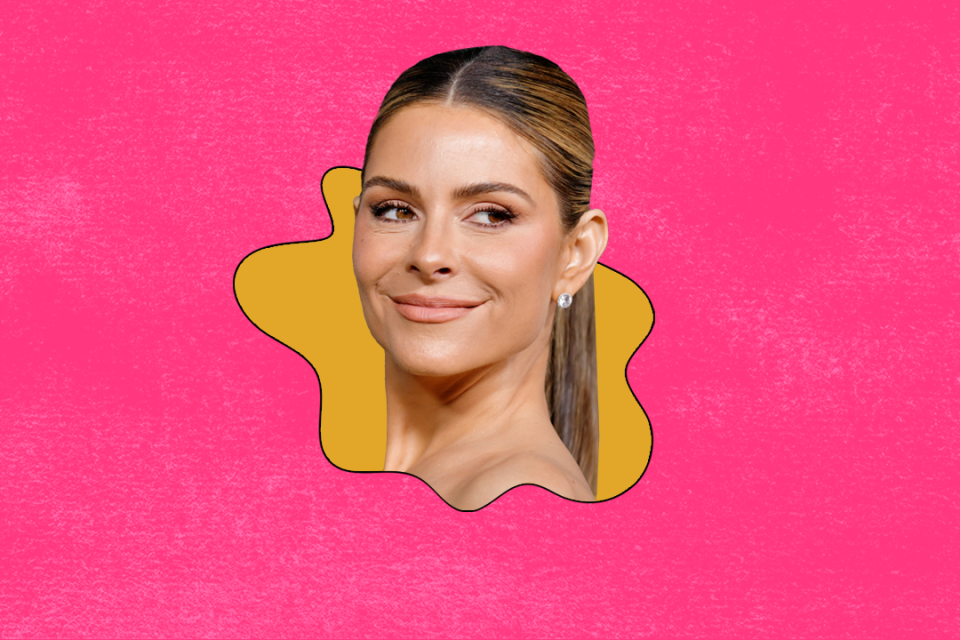 New mom Maria Menounos opens up about motherhood and manifestation. (Photo illustration: Yahoo News; photo: Getty Images)