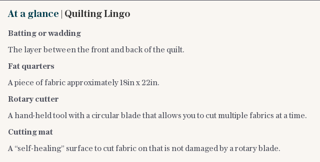 QUILTING LINGO