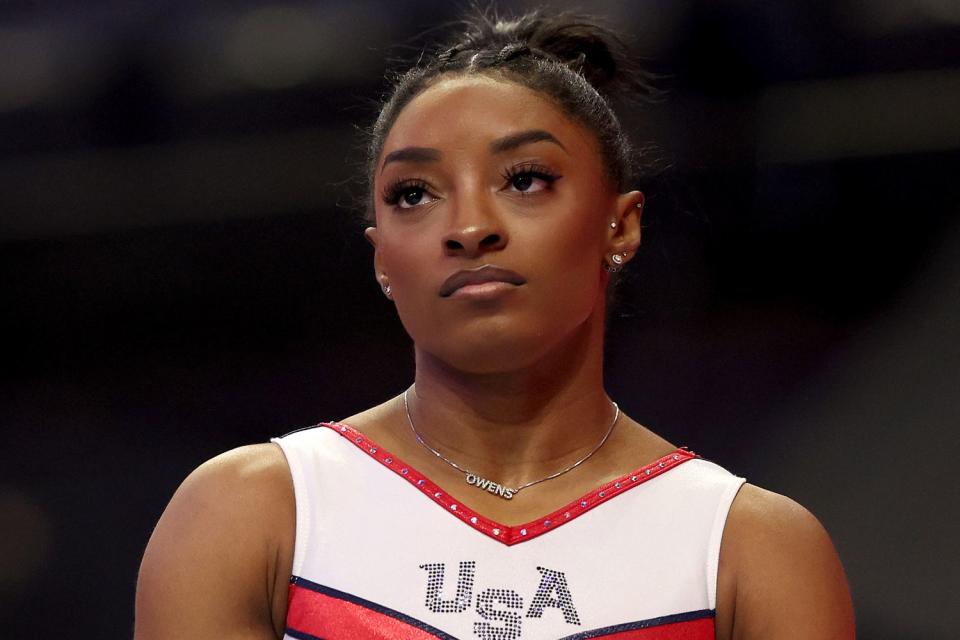 <p>Jamie Squire/Getty </p> Simone Biles