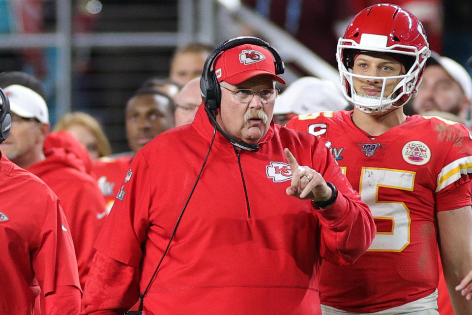 Andy Reid took the Kansas City Chiefs back to 1948 with one play in Super Bowl LIV. (Photo by Maddie Meyer/Getty Images)