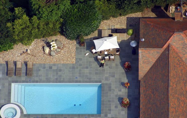 The pool at Michael Barrymore's home. Copyright: Rex