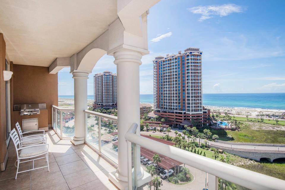 Grill on the private balcony with a view.