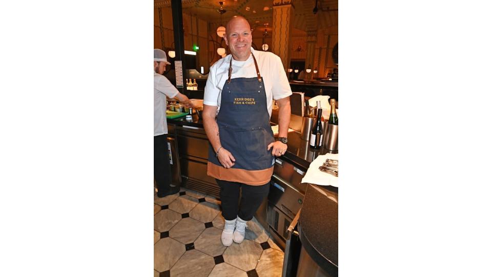 Tom Kerridge in an apron