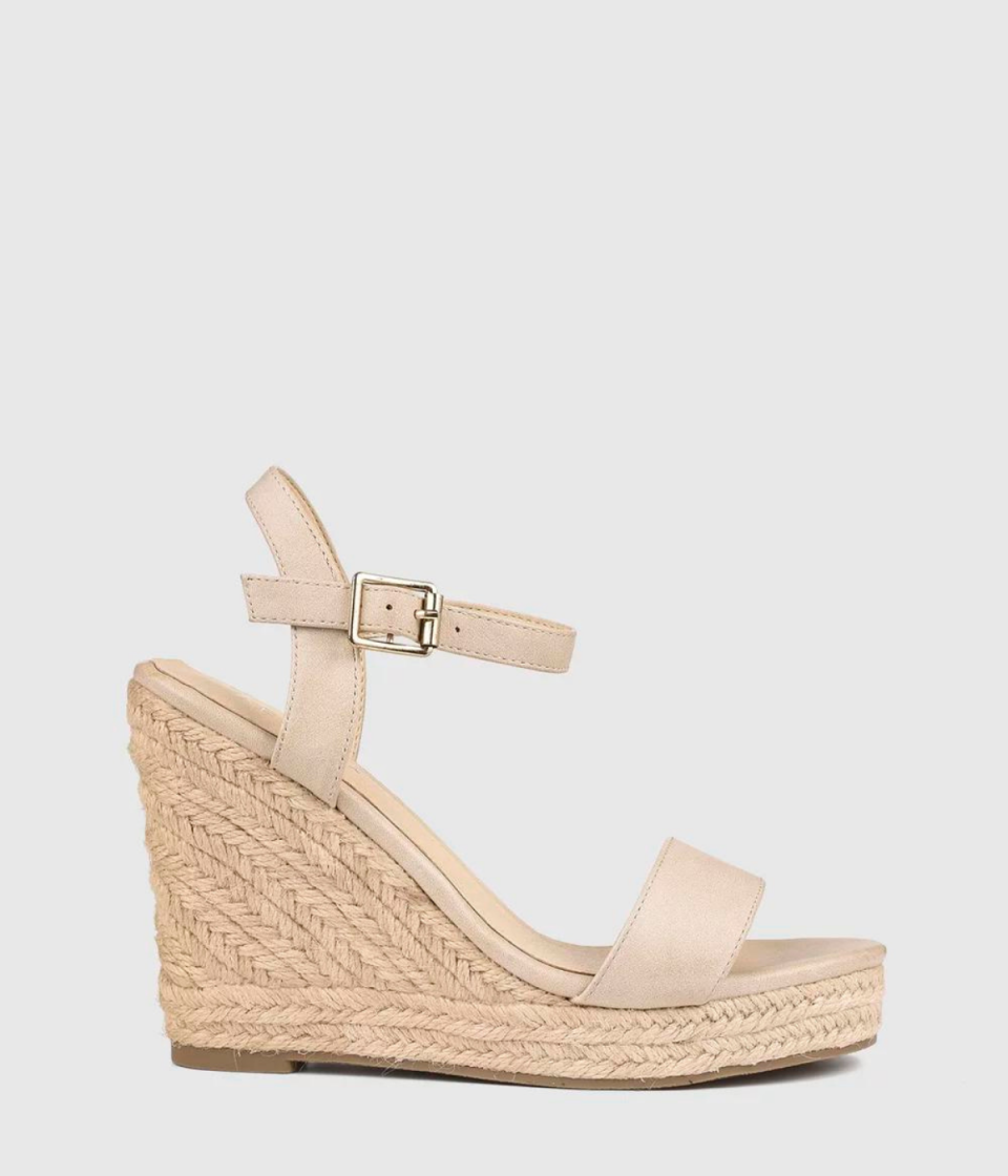 Nude wedges from The Iconic