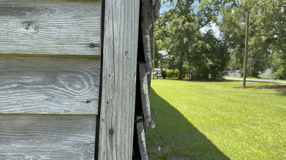 An old Rosenwald School in Gifford, S.C., is shown Tuesday, July 11, 2023. Jewish businessman Julius Rosenwald donated money to help build 5,000 schools for Black students across the American South a century ago. (AP Photo/Jeffrey Collins)