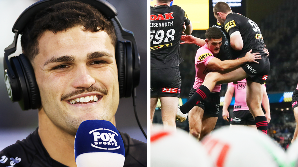 Nathan Cleary (pictured) is set to play against the Roosters without needles for pain management having recovered well from his shoulder injury. (Getty Images)