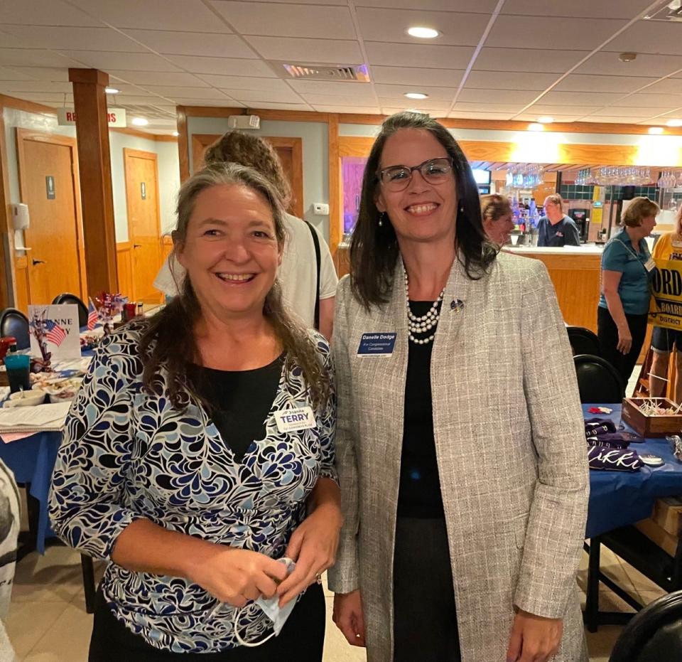 Joanne Terry, left, and Danelle Dodge, right, are vying for the Democratic nomination to take on U.S. Rep. Bill Posey in this year's election.