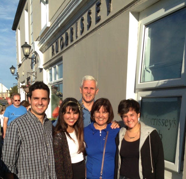 During a 2013 trip to Ireland, Mike Pence and his family visited Morrissey's Pub, owned by a distant cousin in the village of Doonbeg.