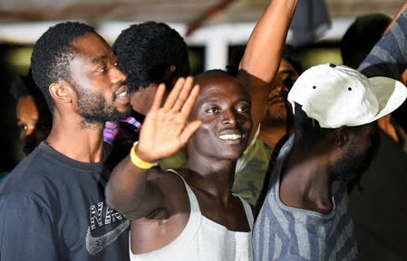 Spanish rescue ship Open Arms with migrants on board arrives in Lampedusa