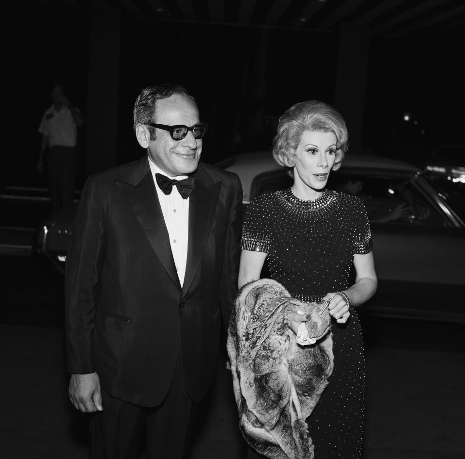 Producer Edgar Rosenberg and Joan Rivers during the "Tonight Show Starring Johnny Carson" 10th Anniversary party on September 30, 1972. (NBC/NBCU Photo Bank via Getty Images)