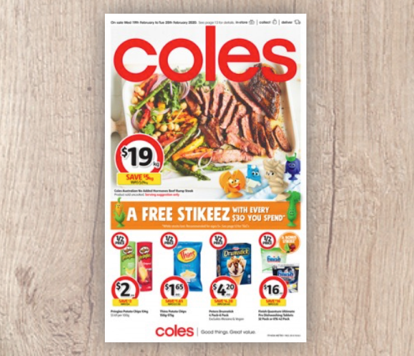 An image of a Coles weekly specials catalogue.