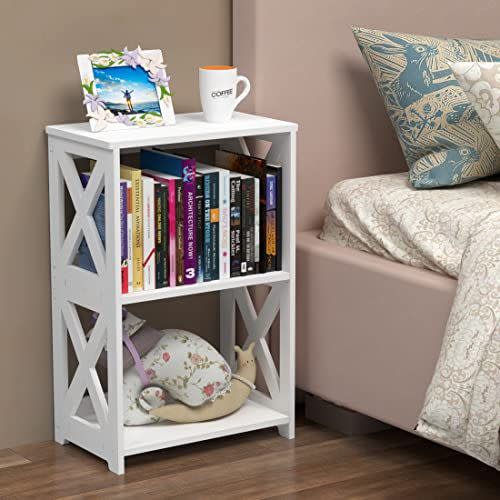 3) Three-Tier Bedside Nightstand