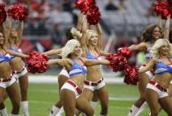 <p>The Arizona Cardinals cheerleaders perform during the first half of an NFL football game against the San Francisco 49ers, Sunday, Nov. 13, 2016, in Glendale, Ariz. (AP Photo/Ross D. Franklin) </p>