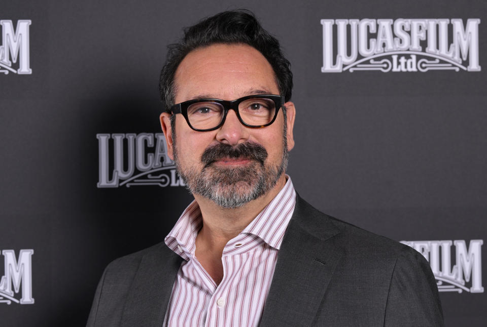 LONDON, ENGLAND - APRIL 07: James Mangold attends the Indiana Jones and the Dial of Destiny presentation during the studio panel at Star Wars Celebration 2023 in London at ExCel on April 07, 2023 in London, England. (Photo by Jeff Spicer/Jeff Spicer/Getty Images for Disney)