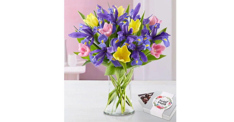 Fanciful Spring Tulip & Iris Bouquet 