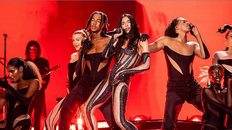 Dua Lipa performs on day two of the Lollapalooza Music Festival on Friday, July 29, 2022, at Grant Park in Chicago.