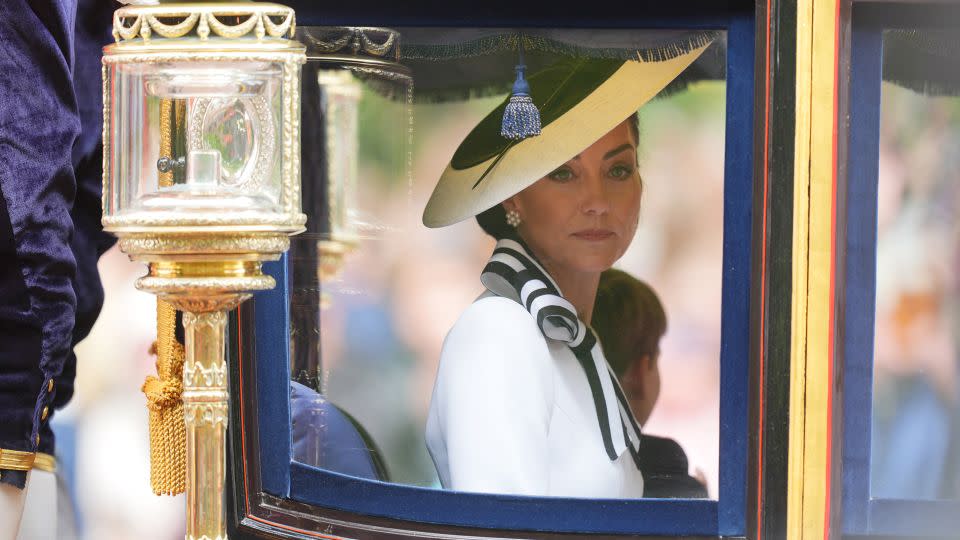 The Princess of Wales and her children were driven up the Mall to watch Trooping the Colour. - James Manning/PA Wire