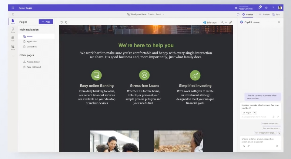 Copilot in Power Pages