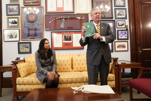 Suella Braverman with US Republican senator Lindsey Graham