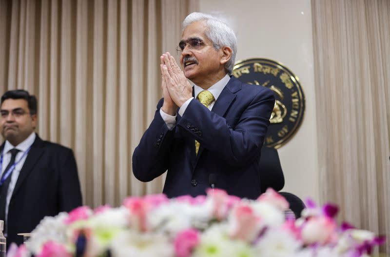 Reserve Bank of India (RBI) Governor Shaktikanta Das attends a news conference after a monetary policy review in Mumbai,