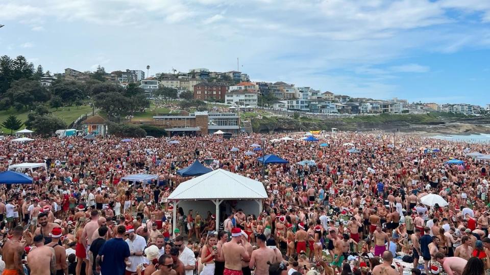 Thousands of revellers decended upon the iconic Bronte Beach for Christmas Day celebrations in the sun. Picture: Instagram