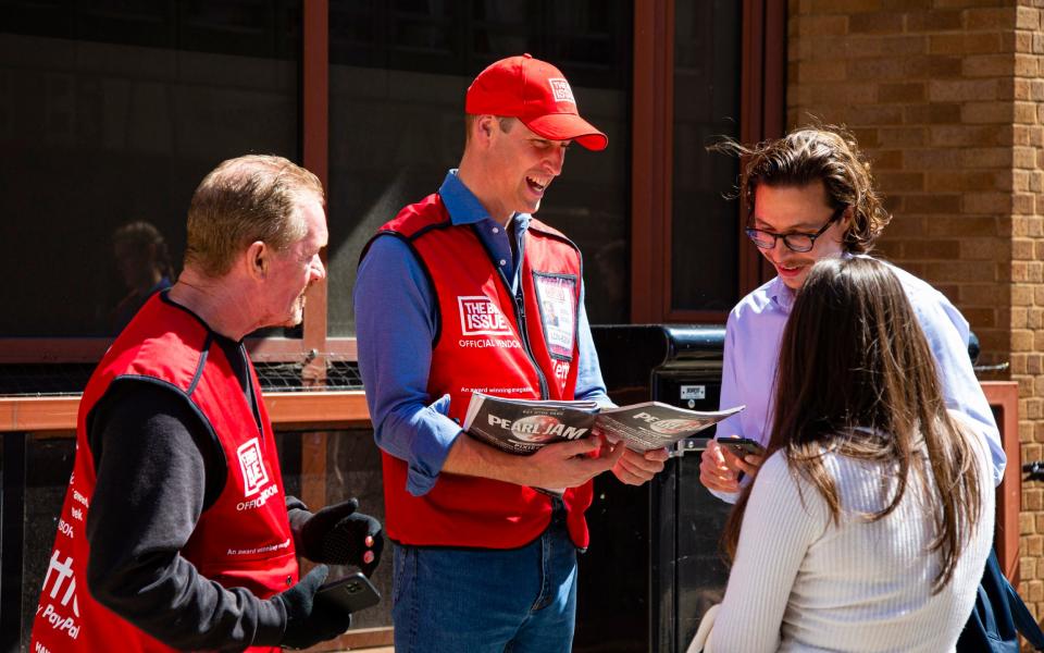 Passers by were somewhat surprised to see the Duke selling the Big Issue