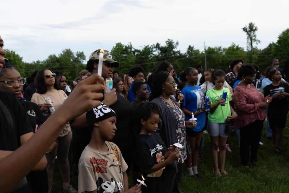 Friends and family of 13-year-old Jermel Ware, who recently passed away after a go-cart accident, held a candlelight vigil for Jermel in Belleville’s Jaycee Park on Friday.