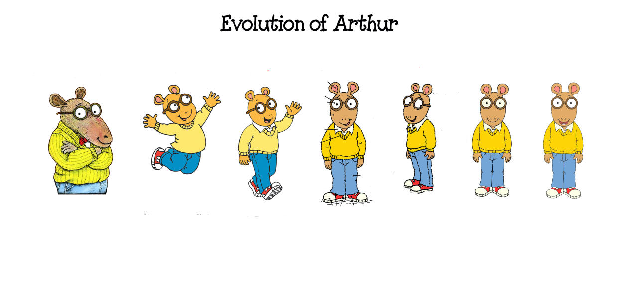 The evolution of Arthur across his four decades in books and TV shows (Photo: PBS)