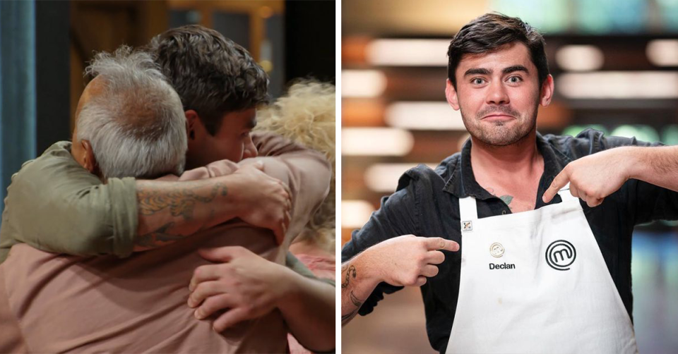 MasterChef’s Robbie Cooper and Declan Cleary hugging.