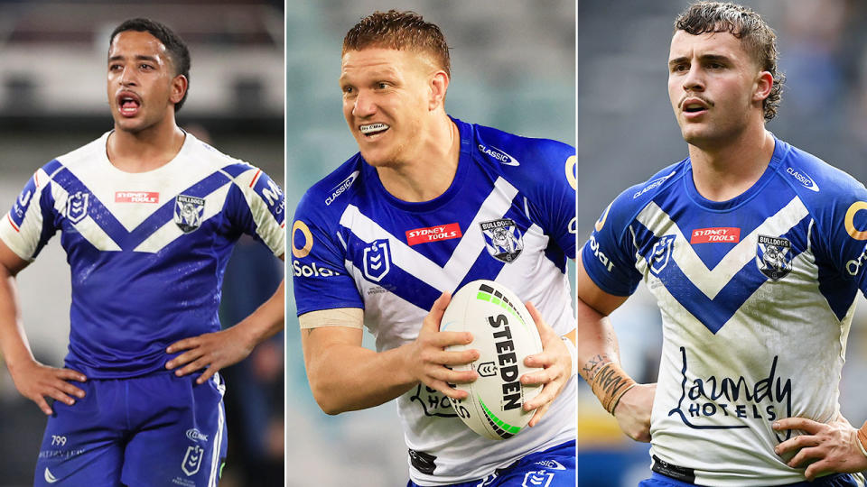 Pictured here, the three Bulldogs players who allegedly breached the NRL's biosecurity protocols.