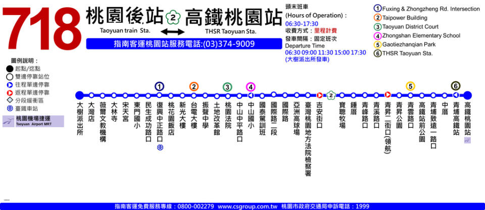 718「桃園後站-高鐵桃園站(經國道2號)」市區客運