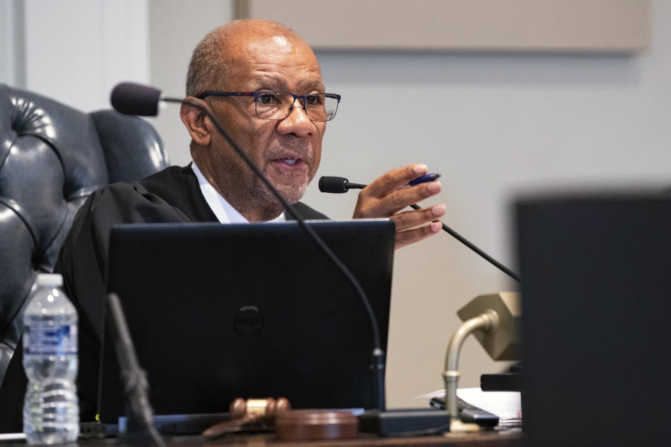 FILE - Judge Clifton Newman asks prospective jurors questions before the murder trial of Alex Murdaugh at the Colleton County Courthouse, Jan. 23, 2023, in Walterboro, S.C. On Wednesday, Nov. 1, Alex Murdaugh's lawyers asked the South Carolina Supreme Court to prevent Newman from deciding whether Murdaugh gets a new trial because they accuse a clerk of tampering with the jury and said Newman may be called to testify. (Joshua Boucher/The State via AP, Pool, File)