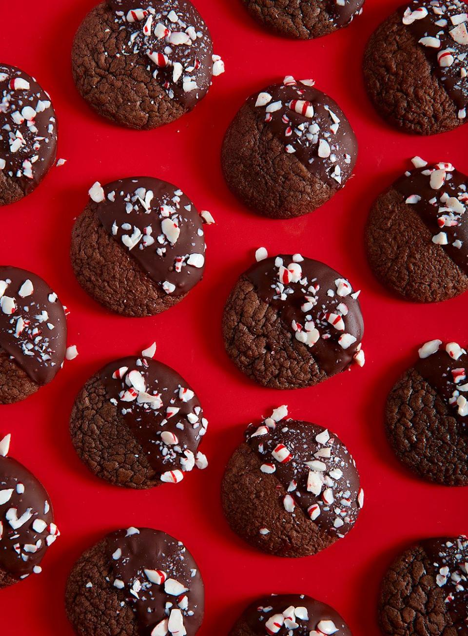 Chocolate Peppermint Crunch Cookies