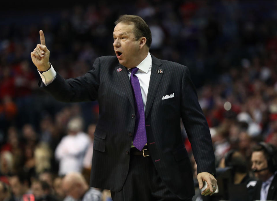 S.F. Austin coach Kyle Keller wishes kids these days would finish their dang green beans. (Getty Images)