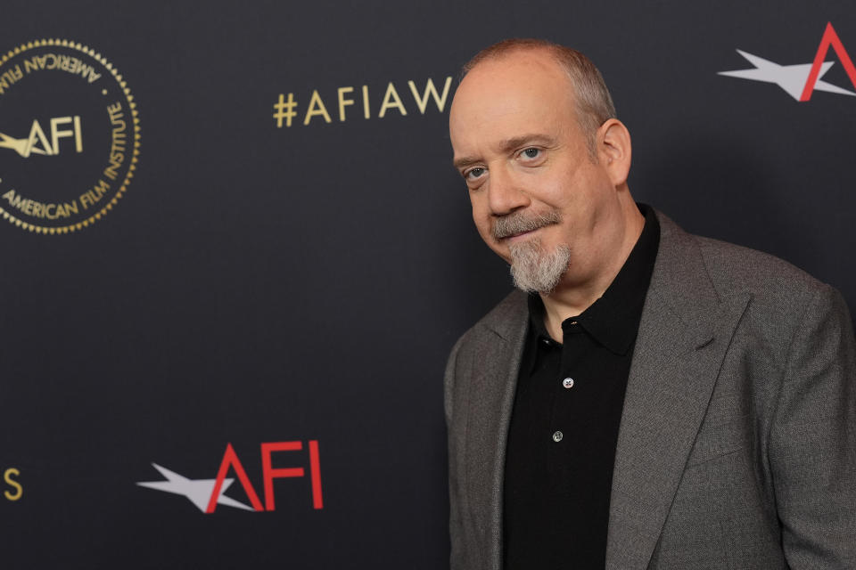 Paul Giamatti arrives at the AFI Awards on Friday, Jan. 12, 2024, at the Four Seasons Beverly Hills in Beverly Hills, Calif. / Credit: AP Photo/Chris Pizzello