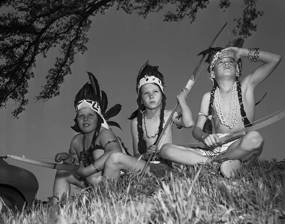 April 25, 1950: Three who appeared in the Boy Scout Circus are, left to right, Billy Westbrook, David Patterson and Byron Christian, all of Cub Pack 88. Fort Worth Star-Telegram archive/UT Arlington Special Collections