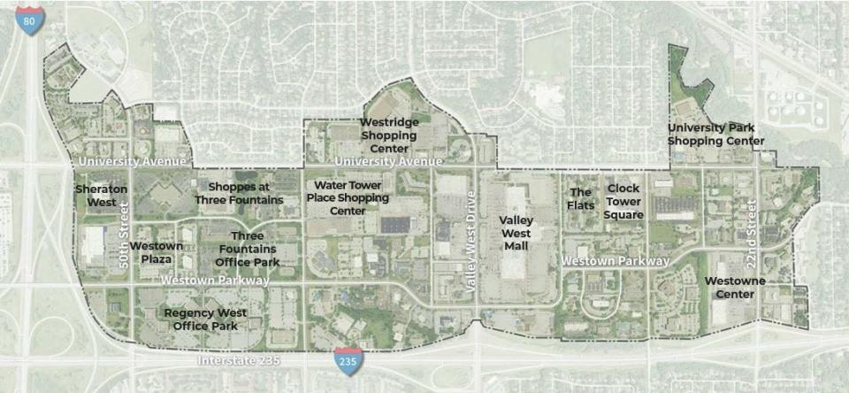 West Des Moines and Clive are looking at ways to redevelop the University Avenue corridor that runs through both cities.