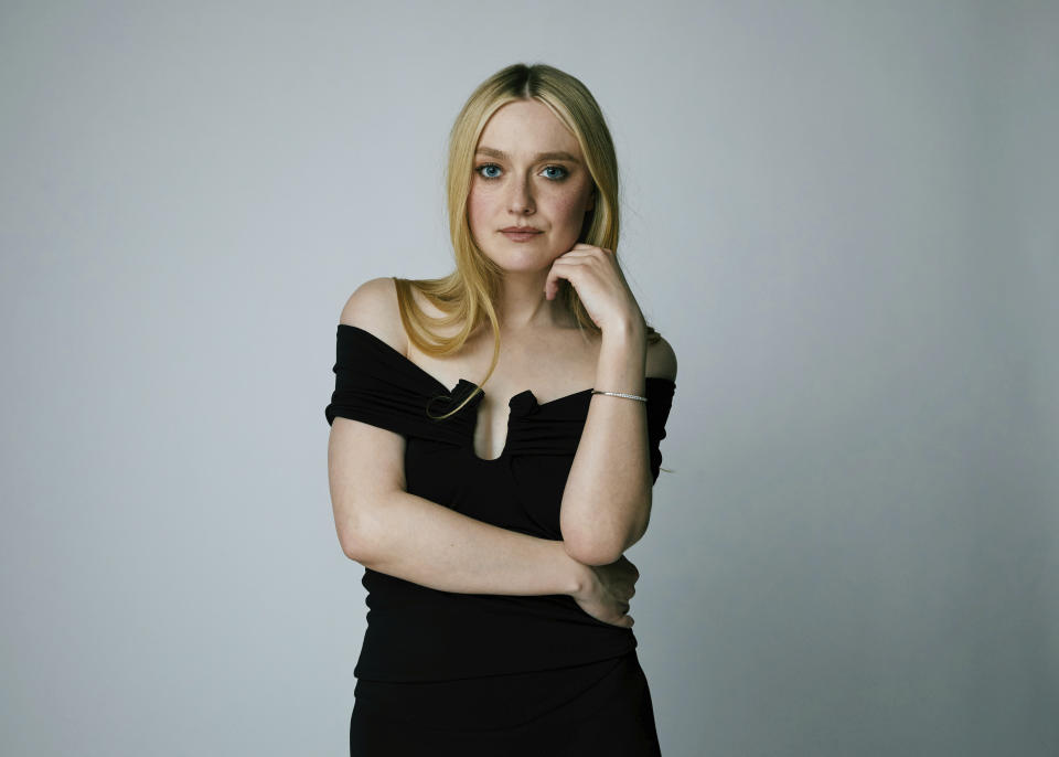 Dakota Fanning poses for a portrait to promote the television miniseries "Ripley" on Tuesday, March 26, 2024, in New York. (Photo by Taylor Jewell/Invision/AP)