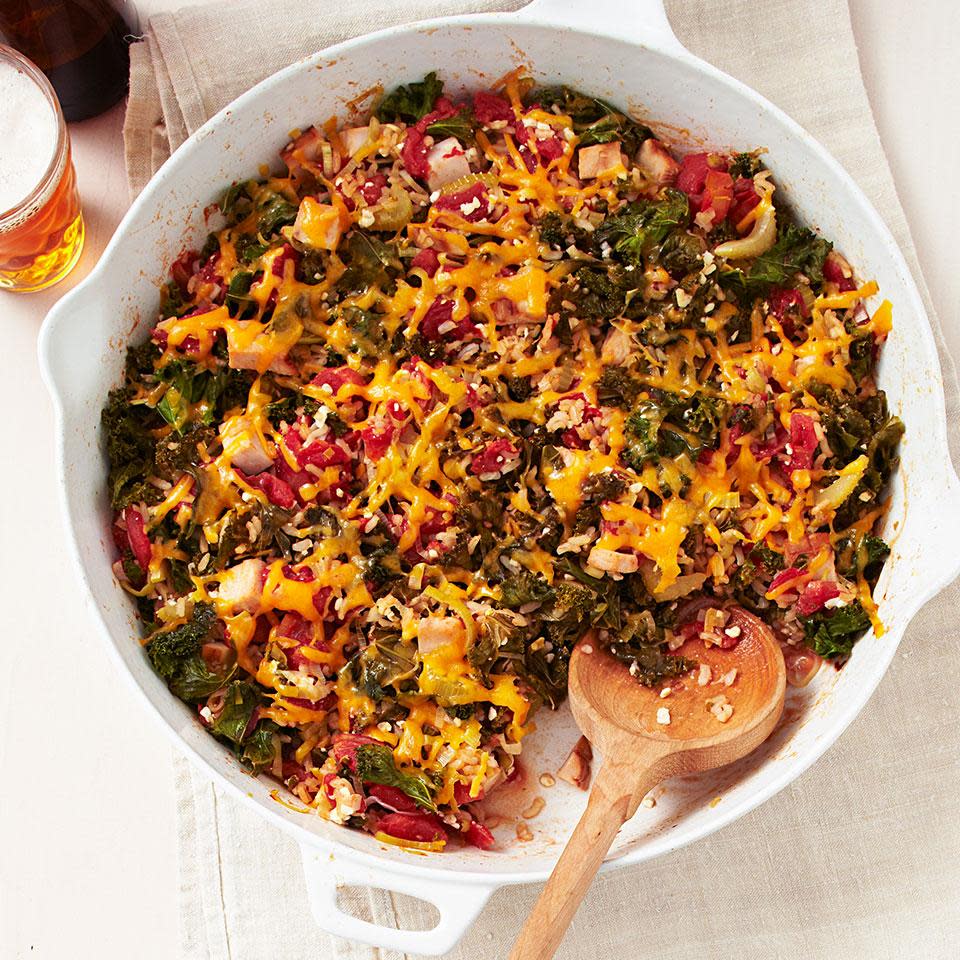 Smoked Turkey, Kale & Rice Bake