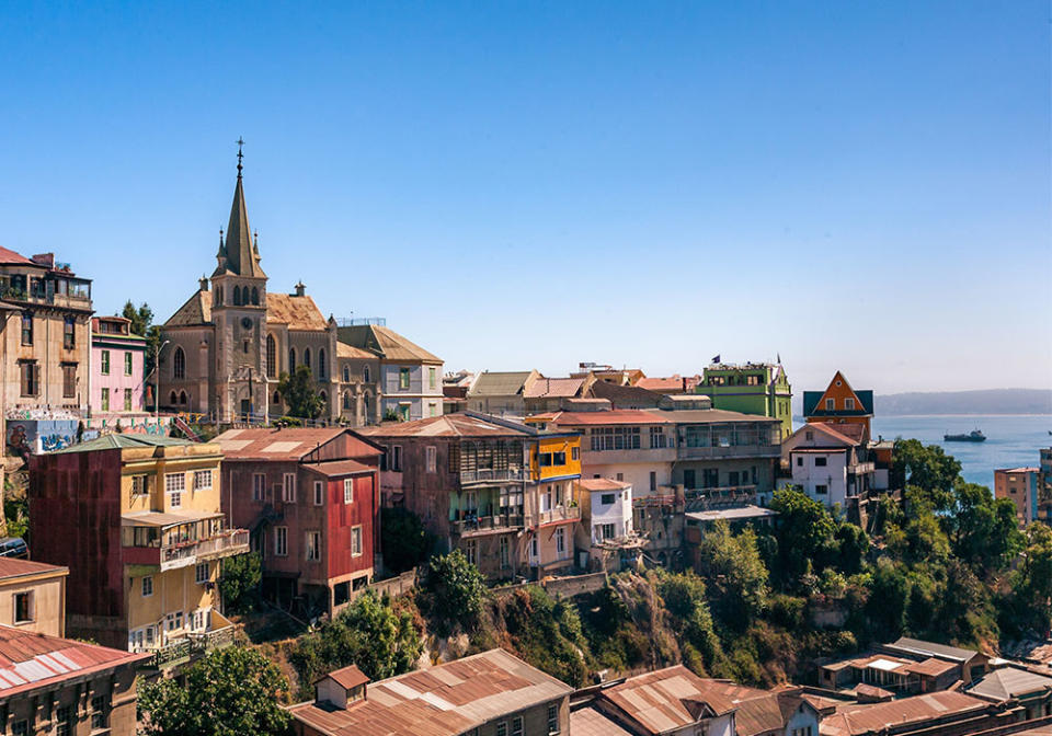 Colorful buildings of Valparaiso.