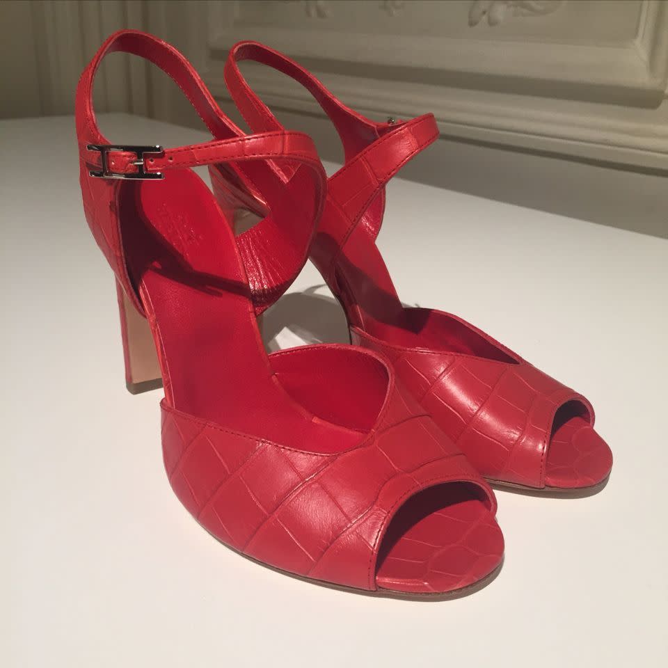 Hermes Red Croc Heels.