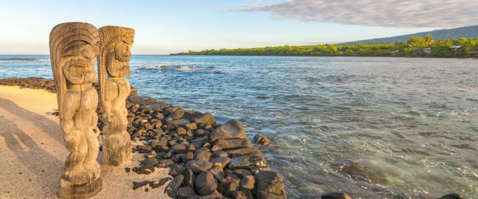 Ki'i in Pu'uhonua O Honaunau National Historical Park, Big Island, Hawaii