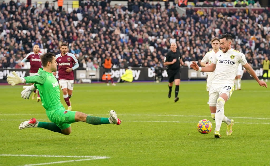 Jack Harrison netted a hat-trick for Leeds (Jonathan Brady/PA) (PA Wire)